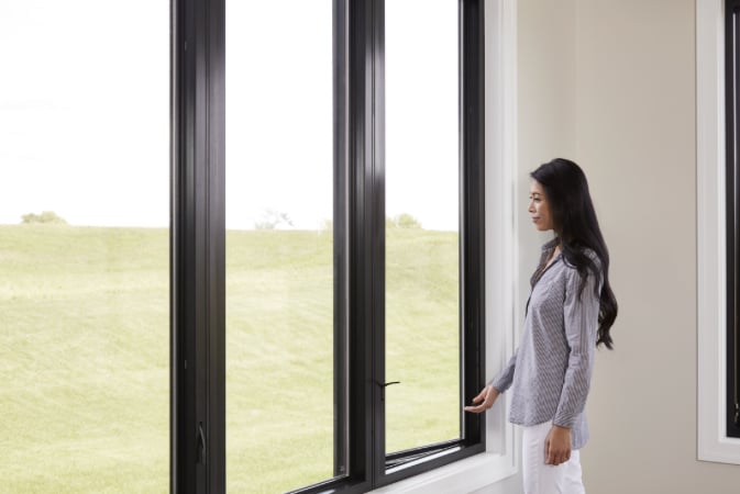 large black fiberglass Pella windows